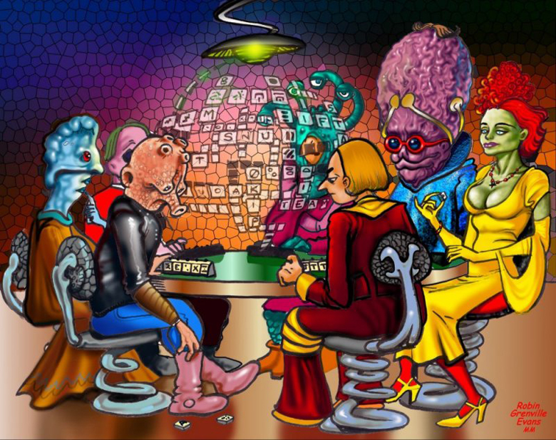 Cerebral event prize certificate - anyone for a game of 3D alien scrabble?