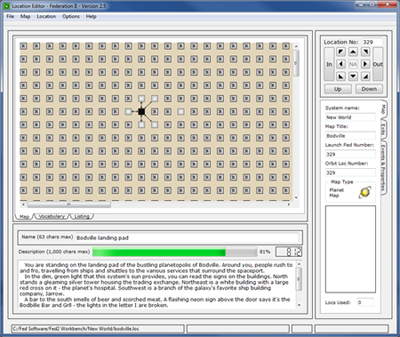 The Location Editor - part of the Fed2 Workbench